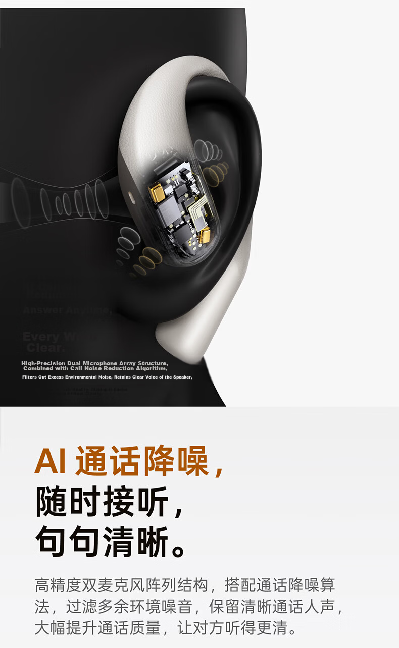 IFLYTEK AI Open Conference Headset Air2 Ice Gray Translation Headset Translation Device Smart Wireless Bluetooth Earphones Over-Ear Long Battery Life Compatible with Apple Huawei Xiaomi 12