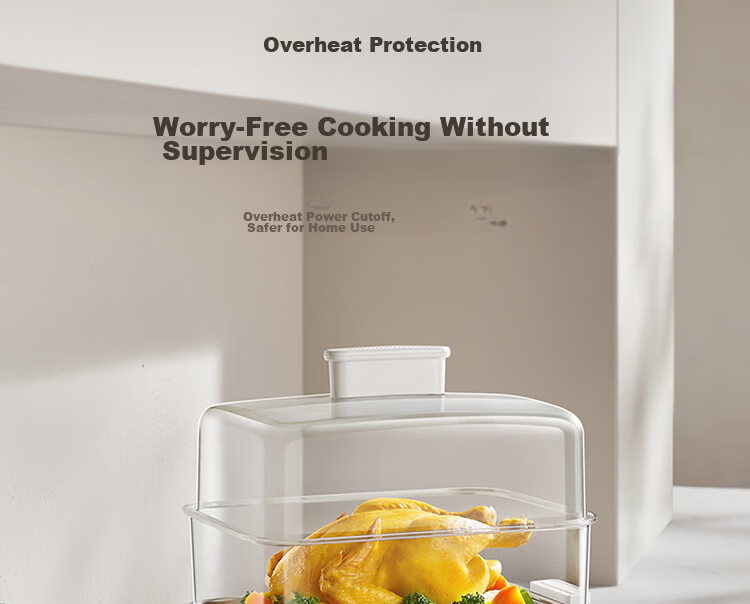 Joyoung 20L Household Three-Layer Electric Steamer with Visible Water Tank, Breakfast Maker, Stainless Steel Steaming Plates for Dumplings DZ200HG-GZ572 19