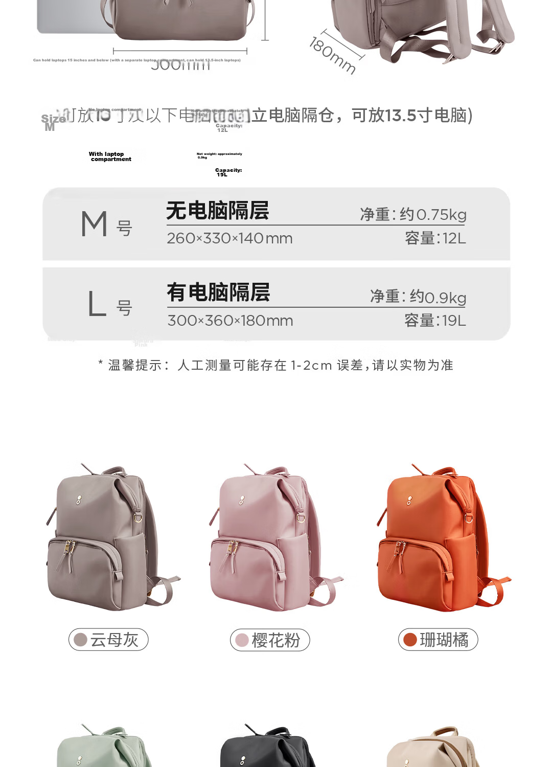 Echolac Backpack for Women, Fashionable Travel Bag, Casual Laptop Bag, Versatile Trendy Bag, Gift for Girlfriend, CKP2075 Starlight Black 13