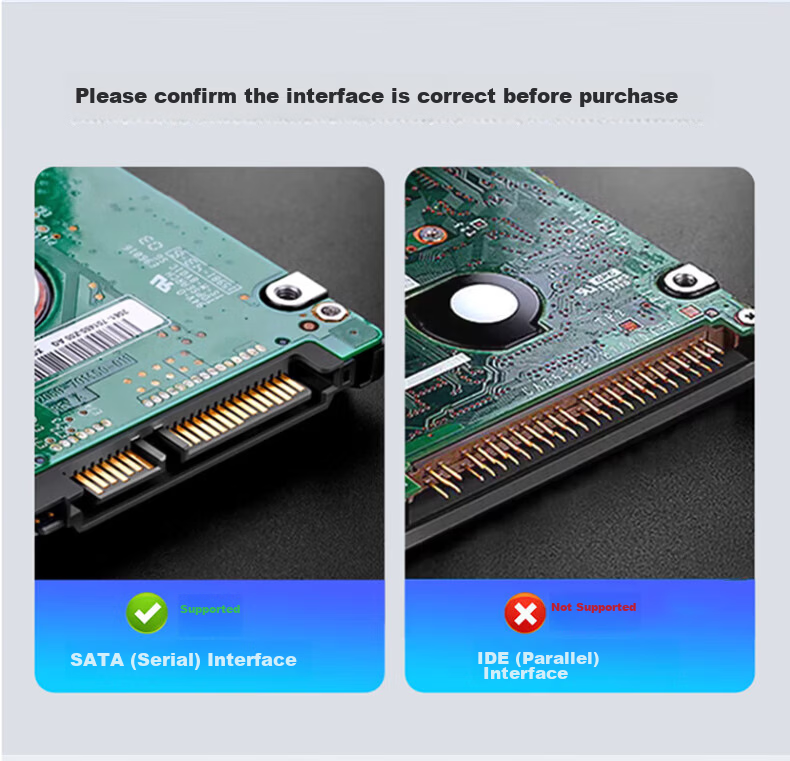 Acasis Type-C 3.1 External Hard Drive Enclosure 2.5/3.5 Inch SATA SSD HDD Case 6Gbps for PC Laptop 16