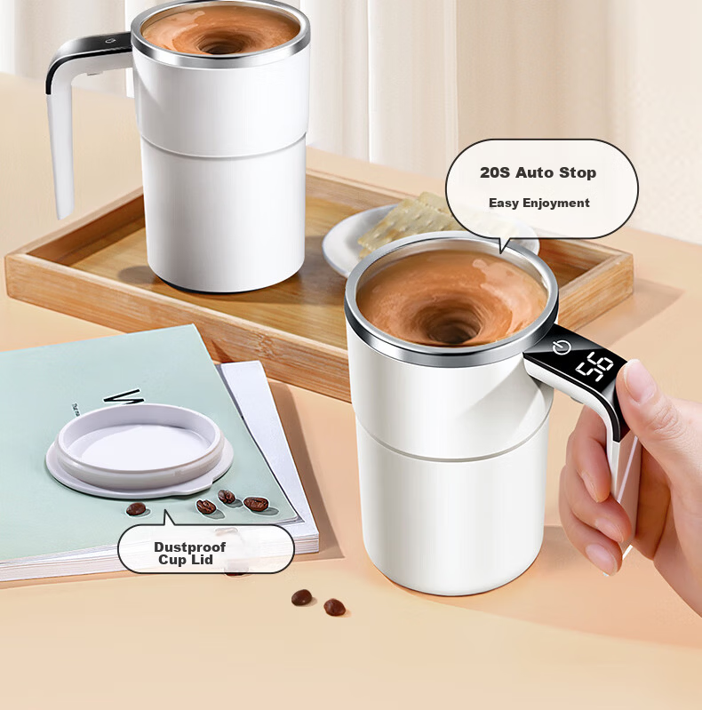 Xiduomi Fully Automatic Stirring Cup, Smart Temperature Display, Magnetic Electric Coffee Mug, Rechargeable, 316 Stainless Steel, for Coffee And Milk Powder 2
