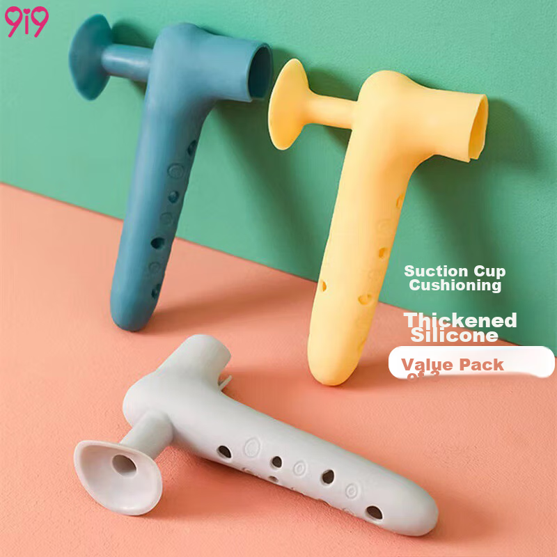 9i9 Silicone Door Handle Protector Set of 3 Baby Safety Bump Guard Thickened Door Stop Cushion A183