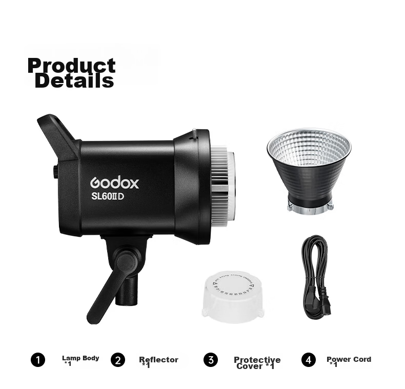 Godox SL60II Live Streaming Fill Light D Photography Continuous Light Sunlight Studio Shooting Photography Light Children's Clothing Photo Spotlight Host Live Streaming Light 13