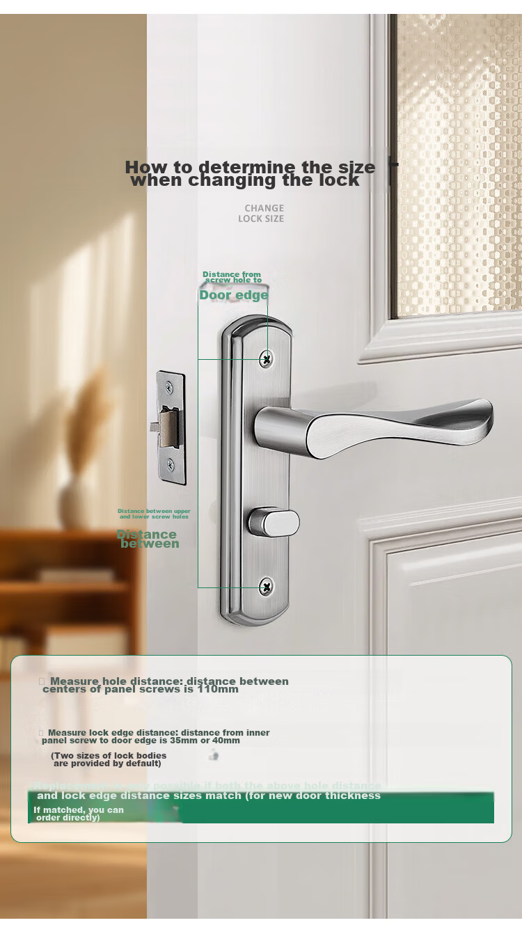 BLOSSOM W356 Bathroom Door Handle Lock Toilet Lock Aluminum Alloy Matte Black 110mm Center Distance Indoor Washroom Lock 2
