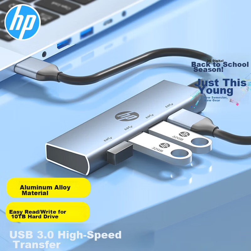 HP USB 3.0 Docking Station Hub Multi-Function Expansion Dock Laptop One-to-Four Converter Adapter Extension Cable