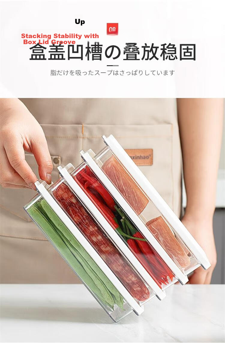 Ie no Monogatari Japanese Refrigerator Storage Box Food Grade Large Capacity Kimchi Sealed Container Freezer Fruit and Vegetable Box 11