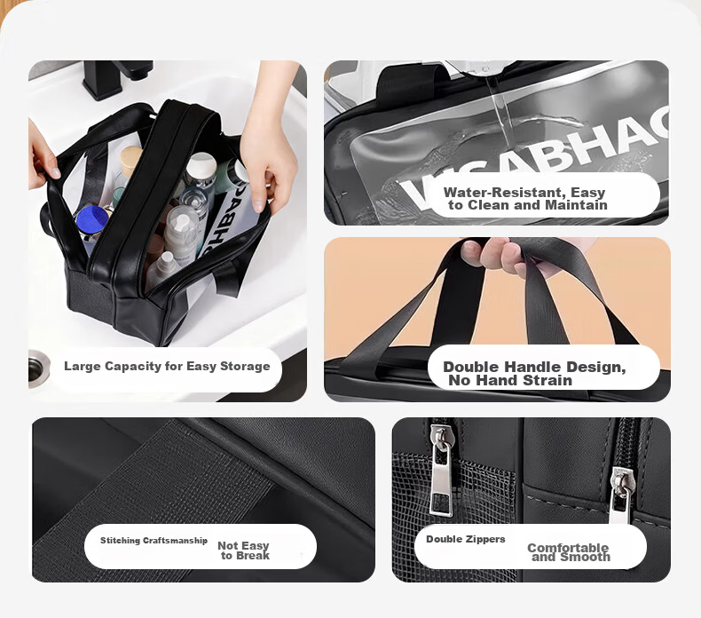NOLANSEND Travel Toiletry Bag, Waterproof Swim Bag, Wet And Dry Separation Beach Bag, Makeup Bag, Storage Bag, N560 Medium Size 2