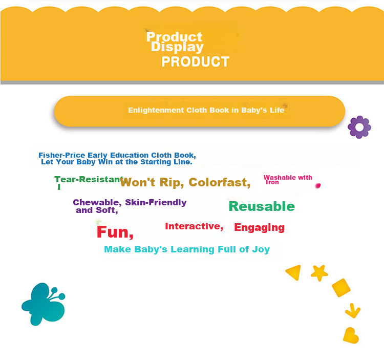 Fisher-Price Baby Cloth Book Set 6pcs Infant Toddler Early Education Toys Numbers Shapes Enlightenment Birthday Gift 4
