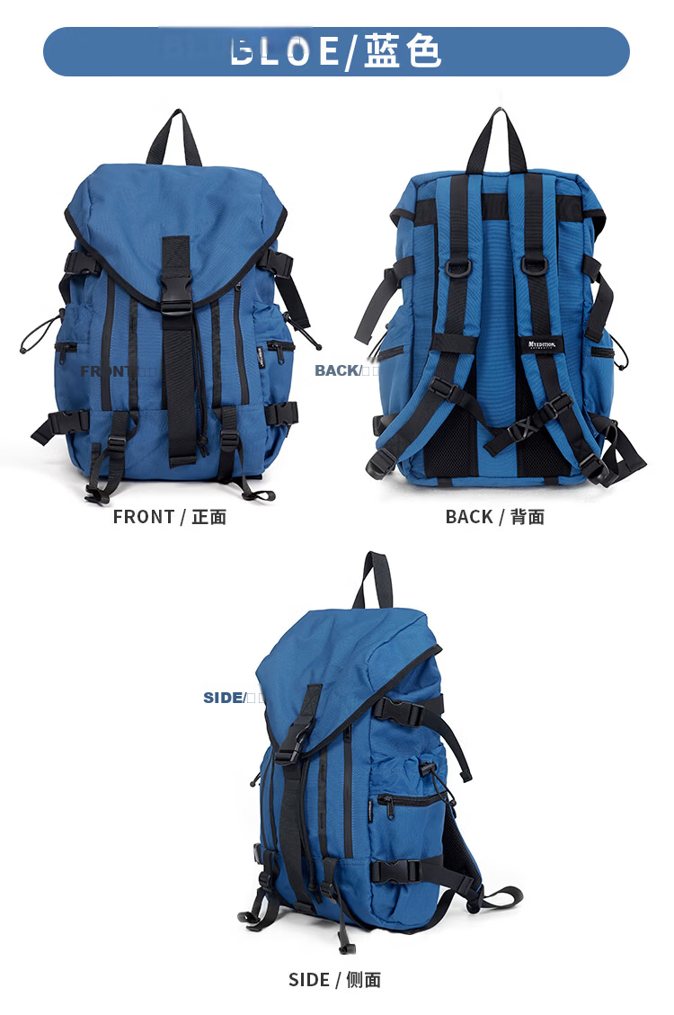 MYEDITION Trendy Backpack Outdoor Travel Water-Resistant Large Capacity Laptop Student School Bag Black Large 41