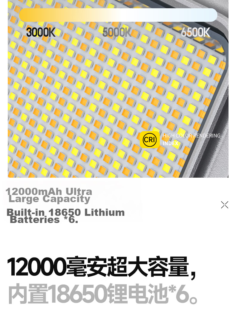 LEM Rechargeable Camping Light Long-lasting Super Bright Emergency Floodlight for Night Market and Construction Site 9