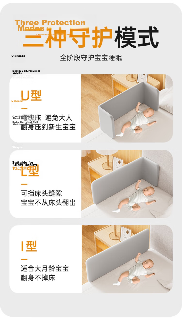 BangBangPig No-Installation Bed Rail Baby Anti-Fall Protective Barrier Simple Portable Foldable Bed Guard 1.5m Single Side 5