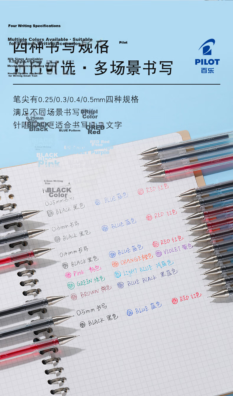 PILOT Needle-Tip Fine Ballpoint Pen, Gel Pen, Signing Pen, Journal Pen, Office Pen, BLLH20C5-R HI-TEC-C, Red, 0.5mm, Single Pe 5