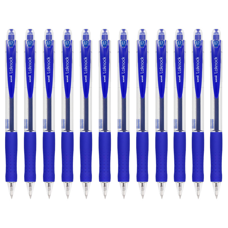 Uni Mitsubishi SN-100 Retractable Ballpoint Pen 1.0mm Blue Ink Student Office Signature Pen 12-Pack Back to School Edition