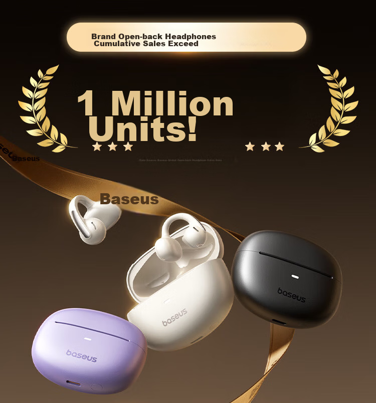 BASEUS MC1 AI Translation Bluetooth Headphones, Clip-On Open-Style Non-In Small Cloud Air Conduction Sports Call Noise Reduction, Suitable for Apple And Huawei Phones 1