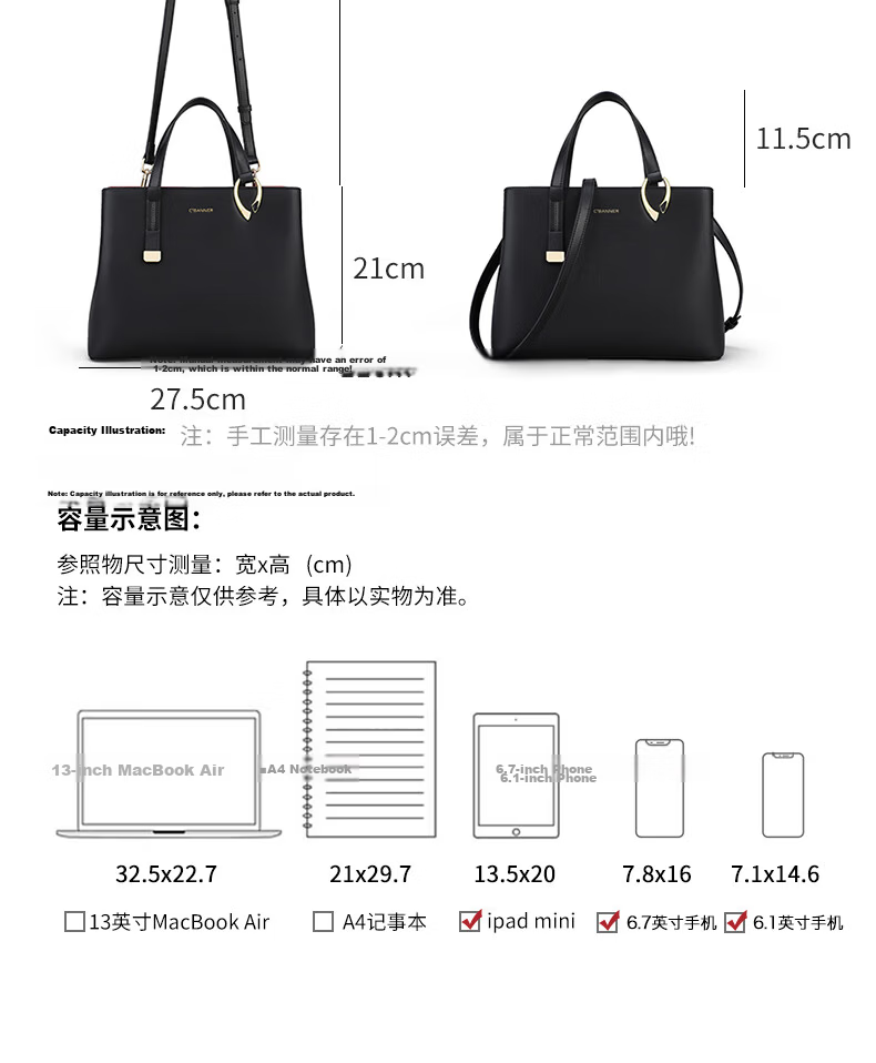 C.BANNER Leather Handbag for Women Large Capacity Shoulder Crossbody Bag Premium Birthday Gift for Girlfriend Wife 4