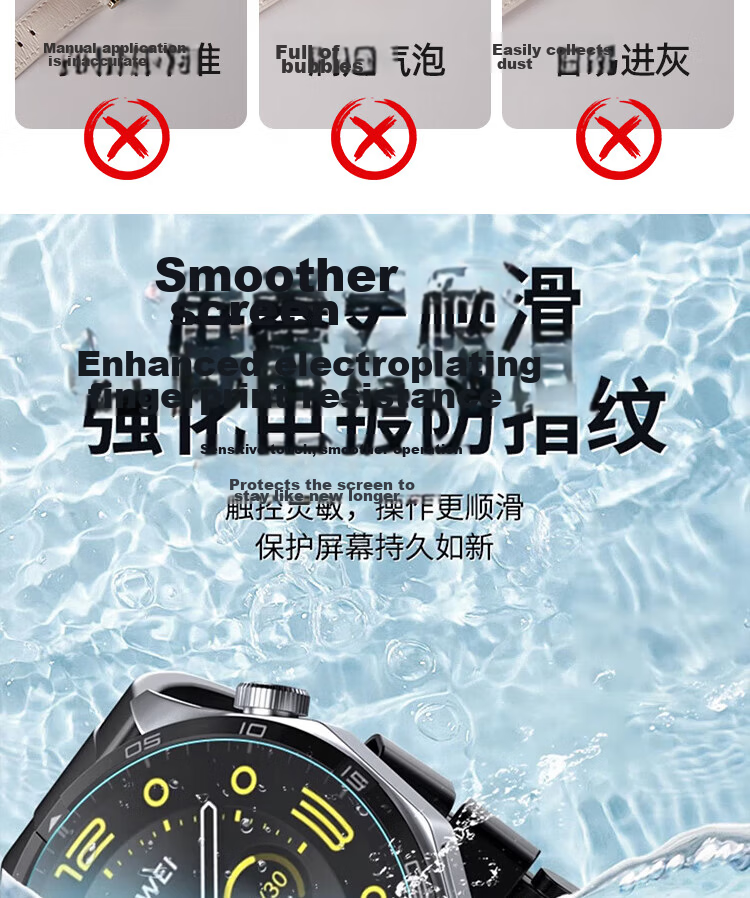 Moho [Dust-Free Chamber 1 Piece] Tempered Glass Screen Protector for Huawei WATCH GT4 41MM, Scratch-Resistant, Drop-Proof, Wear-Resistant Full Coverage HD Watch Screen Protector 8