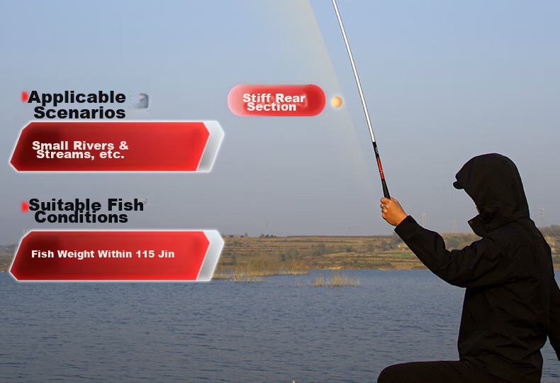 Shensha Fishing Rod, Handheld Pole, 5.4 Meters, Shadow Blade Crucian Carp, 28 Sections, Ultra-Light And Ultra-Hard Fishing Rod, Platform Fishing Rod, Fishing Pole, Fishing Tackle 8