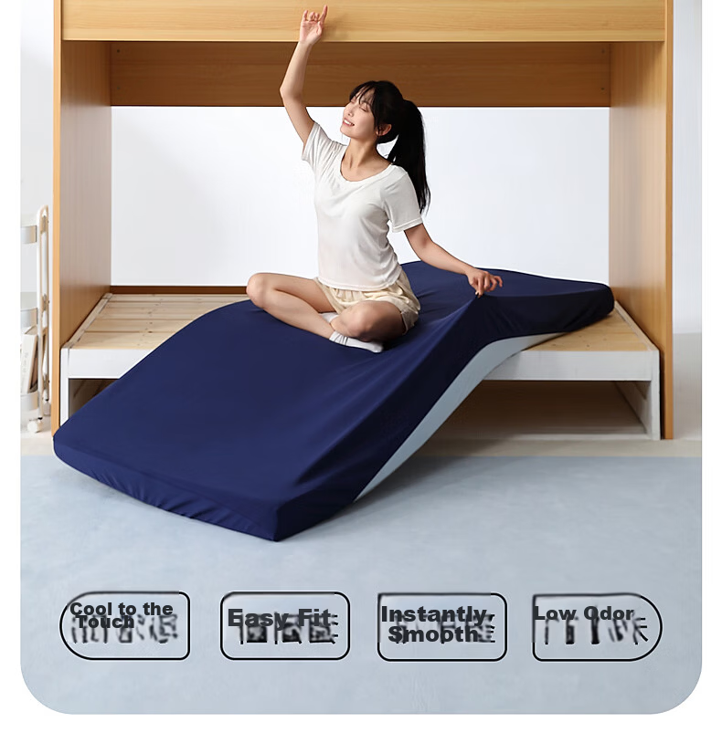Mercury Home Textiles Ice Cream Pattern Cooling Summer Bed Sheet A-Class Wrinkle-Resistant Knitted Odorless High Elasticity Anti-Wrinkle Bed Sheet 240x245cm 5