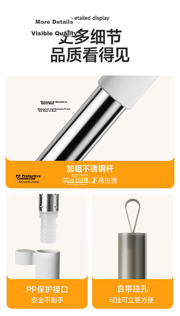 Meiliya Broom and Dustpan Set Foldable Broom Two-Piece Household Sweeping Garbage Shovel Non-Stick Hair Dustpan Tool 14