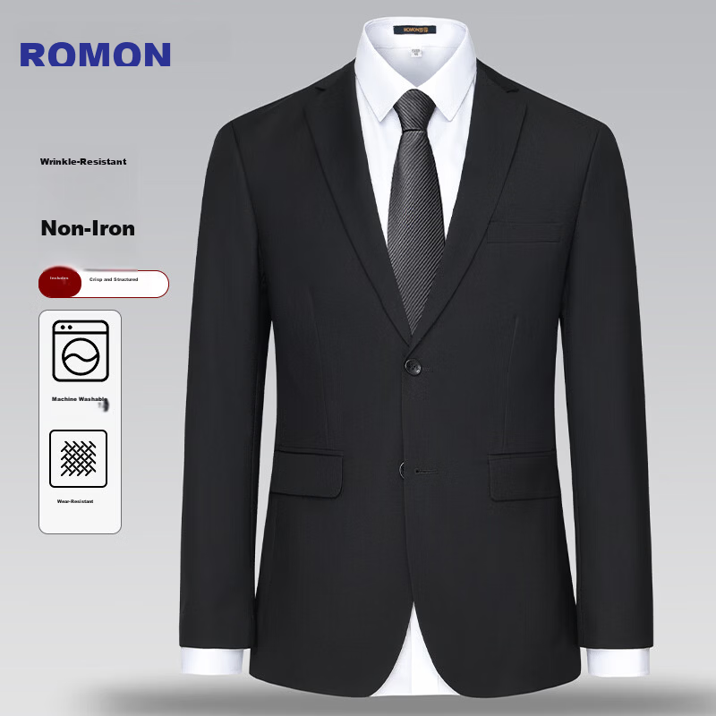 Romon Men's Business Stretch Workwear Casual Single-Breasted Blazer Jacket Formal Professional Suit Coat Wedding Suit Jacket