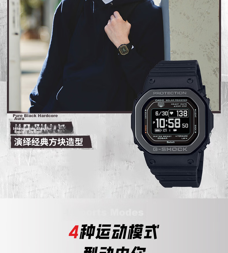 CASIO Men's G-SHOCK Smart Square Sports Digital Watch DW-H5600MB-1APR 6