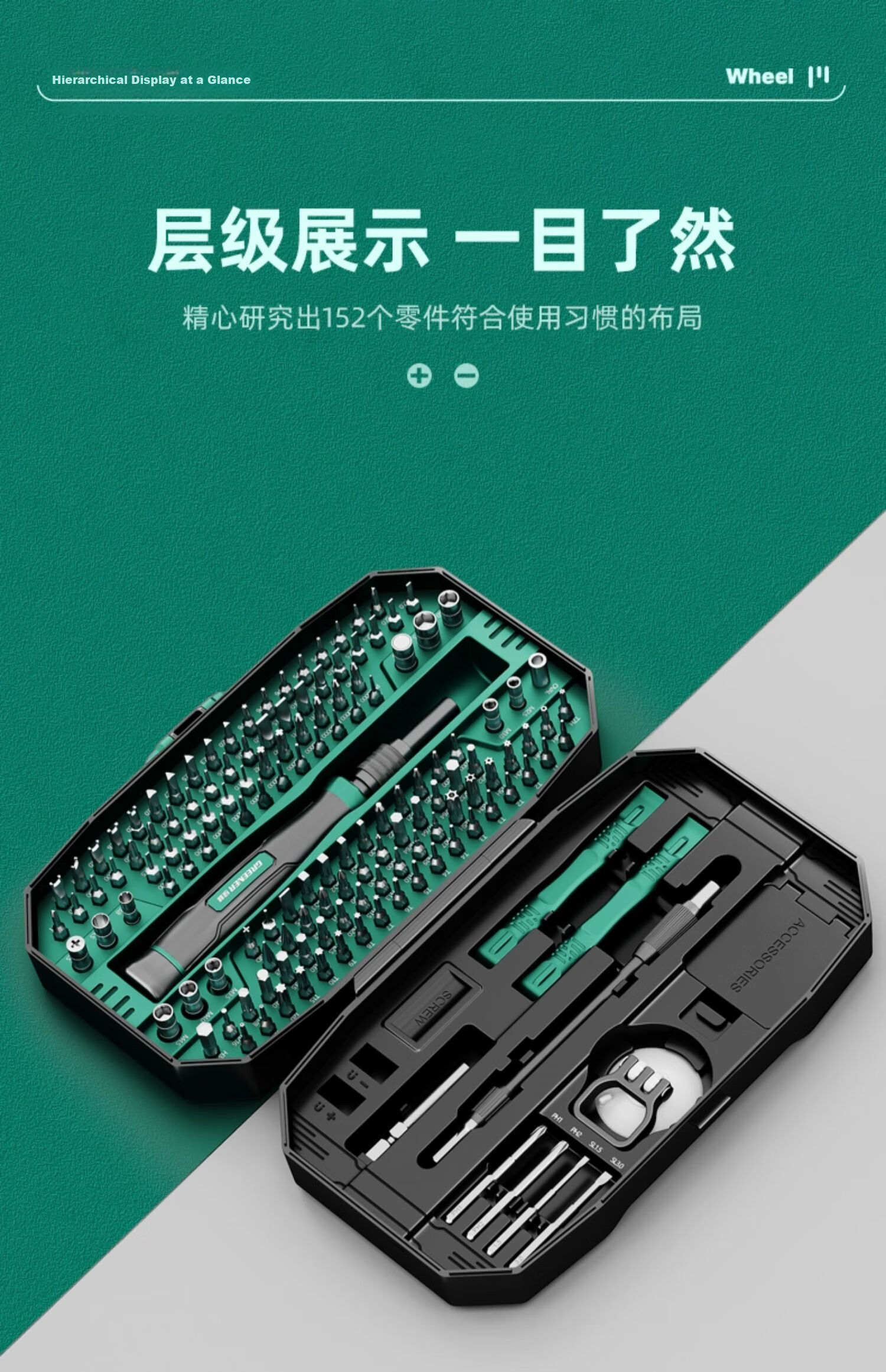 GREENER Electric Screwdriver Set 152-in-1 Pen-Style Mini Household Cordless Precision Power Tool 4