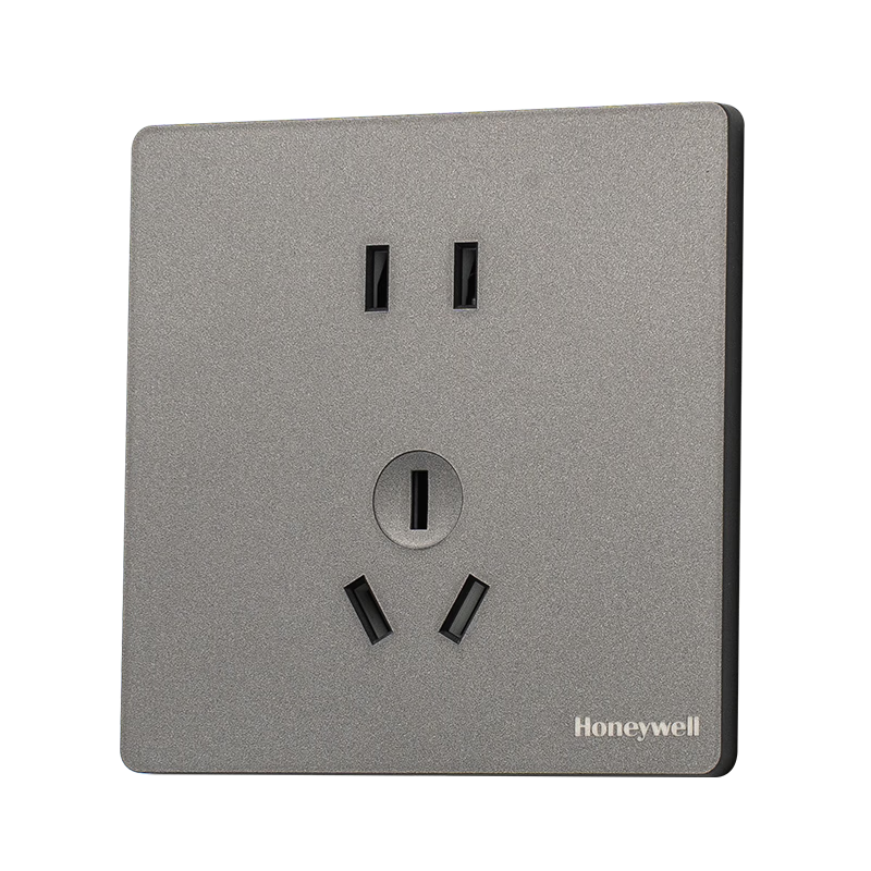 Honeywell Ultra-Thin Frameless Matte Skin-Friendly Switch Socket Panel 10A Standard Five-Hole Two-Three Plug Ruiyi T3 Cloud Mist Gray