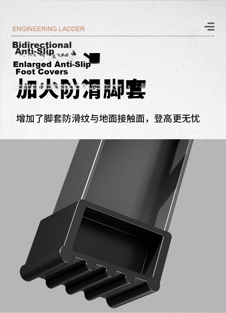 Chuangshuo Folding Household Ladder Aluminum Alloy Engineering Ladder [Three-Step Ladder] Deep Space Gray Reinforced Model 7