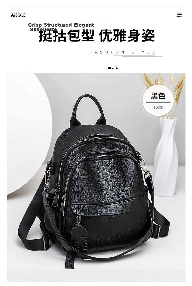Viney Women's Leather Backpack Fashion Large Capacity Travel School Bag for Middle School Students Birthday Gift for Girlfriend 15