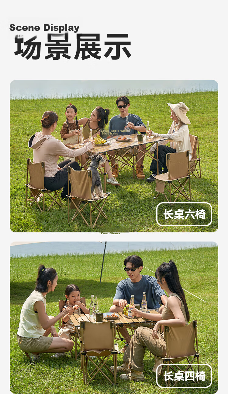 JD Original Outdoor Folding Table And Chair Set, One Table with Four Chairs, Camping Table And Chairs, Foldable Table, Foldable Chairs, Complete Picnic Equipment Set 15