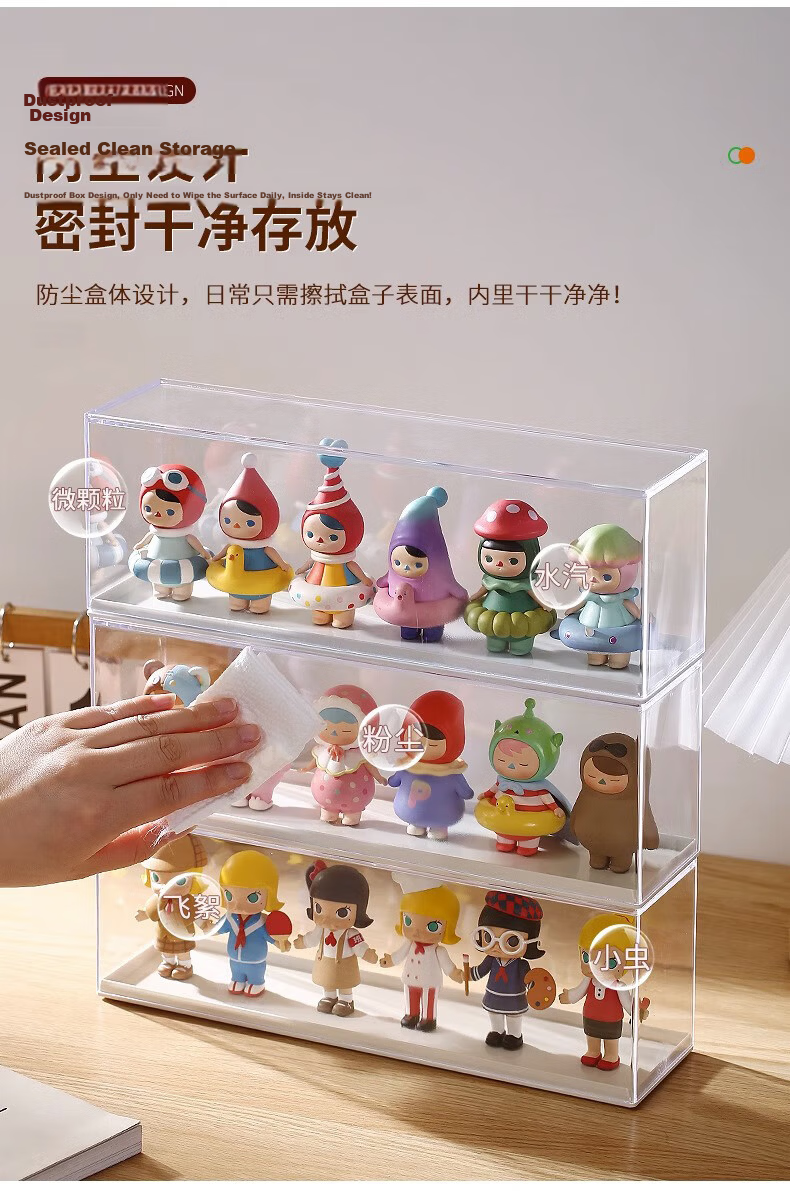 Jing Hui Si Chuang Transparent Dustproof Display Case Figurine Storage Box 10