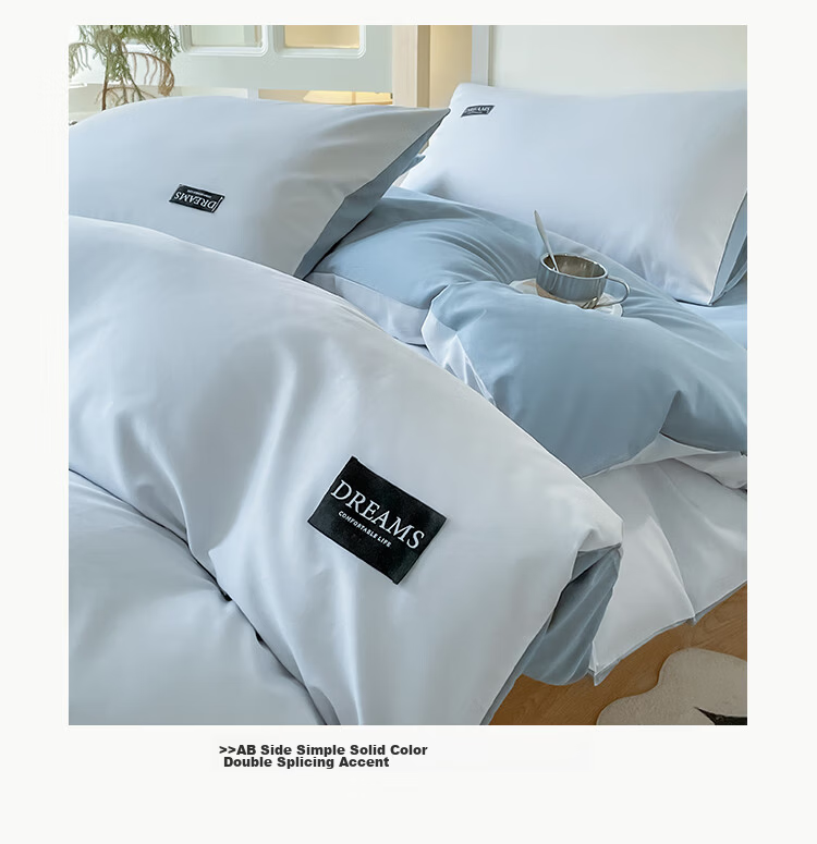 MUJI 100% Cotton Student Dormitory Bedding Set 3-Piece Pure Cotton Bed Sheet and Duvet Cover for 0.9m Bed 150x200cm 9