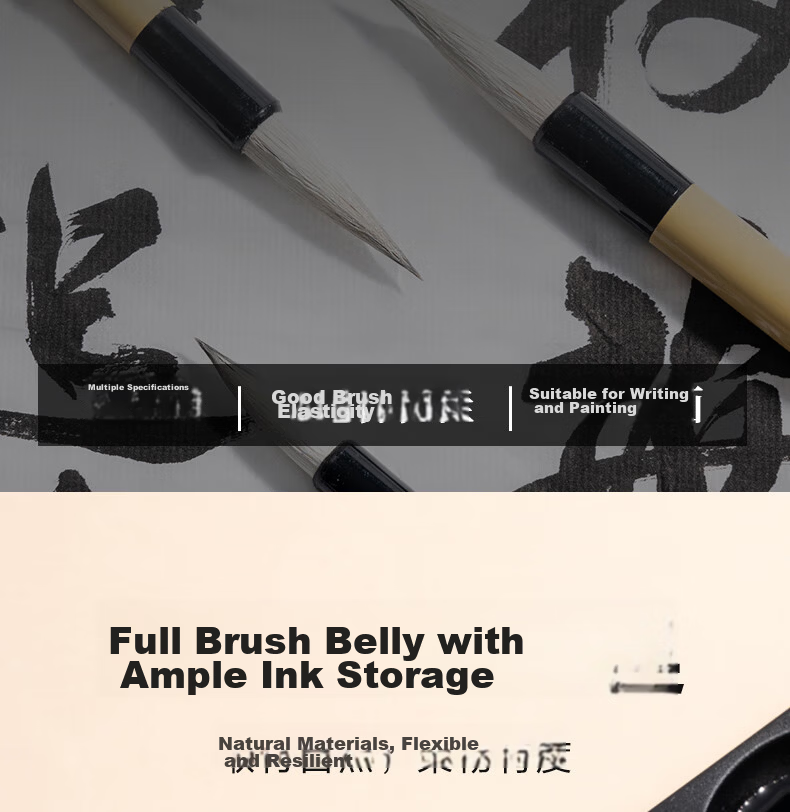 Deli Baiyun Mixed Hair Large Baiyun Medium Kai Small Kai Student Calligraphy Chinese Painting Beginner Entry-Level Brush Xingkai Small Size Baiyun Brush School Supplies 5
