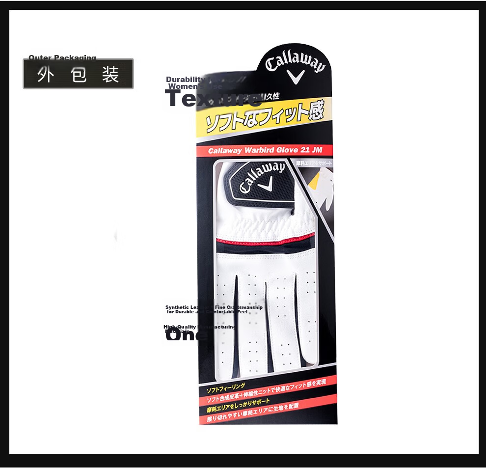 Callaway Golf Glove, Men's WARBIRD Series, Left Hand Single Pack, White, Size 22 18