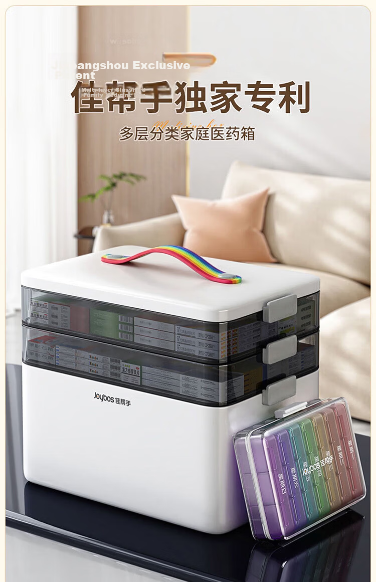 Jiabangshou Pill Organizer Box, Weekly Seven-Day Pill Dispenser, Portable Pill Sorter, Personal Pill Organizer, Storage Box 4