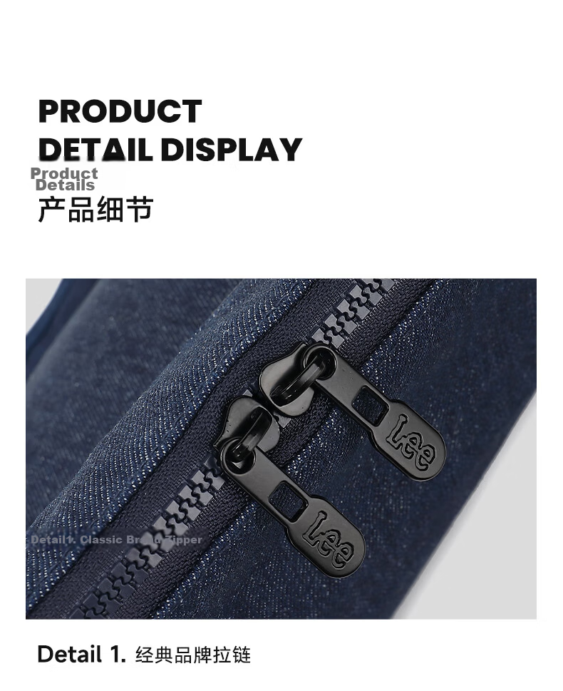 Lee Dumpling Bag Women's Trendy Casual Large Capacity Crossbody Bag Men's Shoulder Bag Outdoor Sports Bag Denim Blue 12