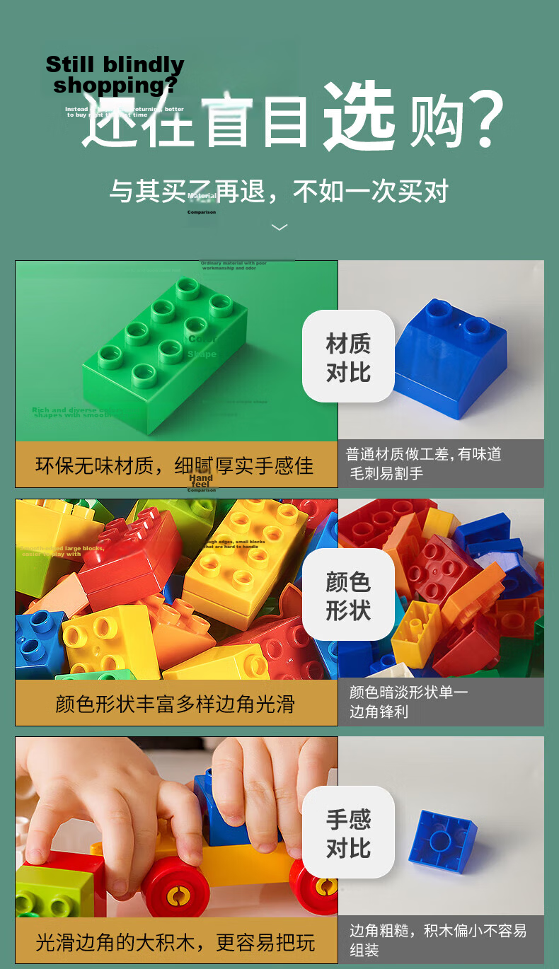 BULUQI Building Blocks, Large Particle Construction Set, Toys for Boys And Girls Aged 6-12, Birthday Gift 3