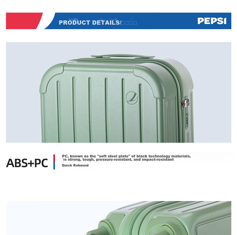 Pepsi Luggage Men's Carry-On Suitcase Women's 20-Inch Small Lightweight Stylish Spinner Travel Lock Box 4