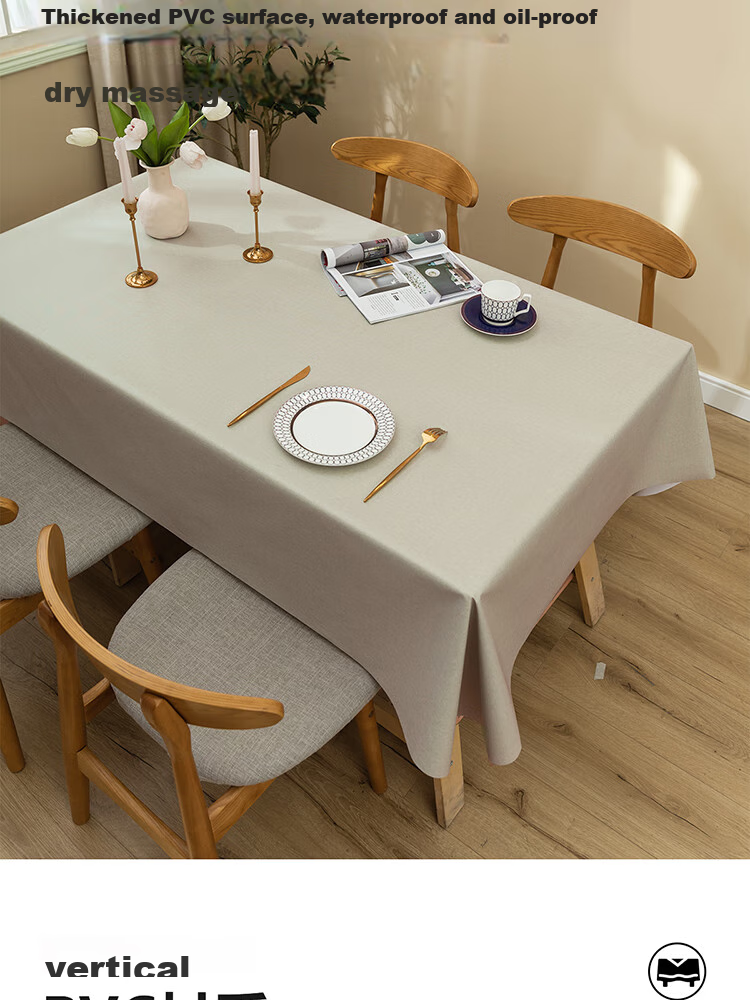Mihua Tablecloth, Waterproof, Oil-Proof, Heat-Resistant, High-Temperature PVC Placemat for Dining Table, TV Cabinet, Coffee Table, Desk Pad, 1.4*1.6 3