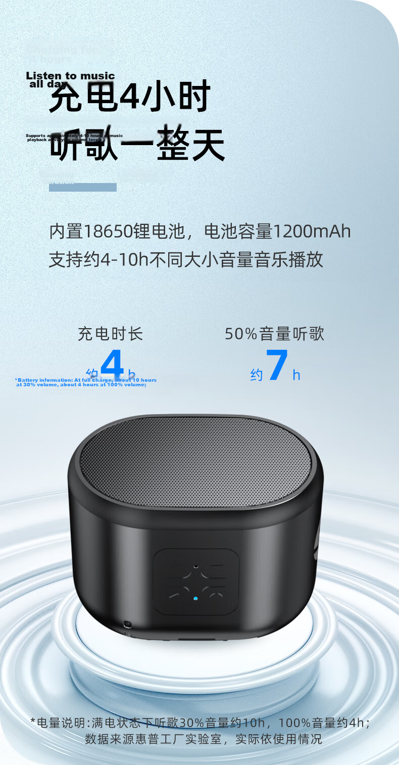 HP S01 Bluetooth Speaker, Mini Subwoofer, Portable Home Speaker, Stereo High-Quality Sound System, Outdoor Music Player, Red 7