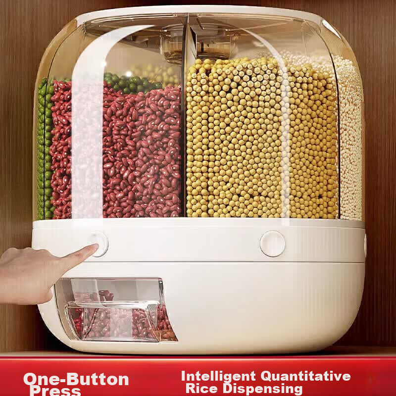 Eight Thousand Grains Multi-Grain Storage Box Rice Container Pest-Proof Moisture-Proof Large Capacity Rotating Press Rice Dispenser Storage Box