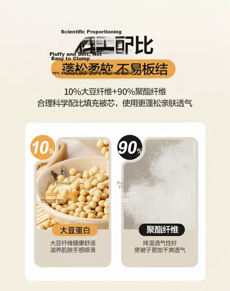 MUJI Quilt [Class A Soy Fiber] Thickened Warm Winter Quilt Core 200*230cm 6 Jin All-Season Universal 7