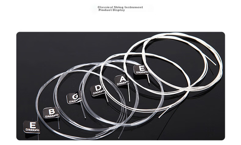 D'Addario EJ46 American Imported Classical Guitar Strings, High Tension Nylon Core Set Strings 8