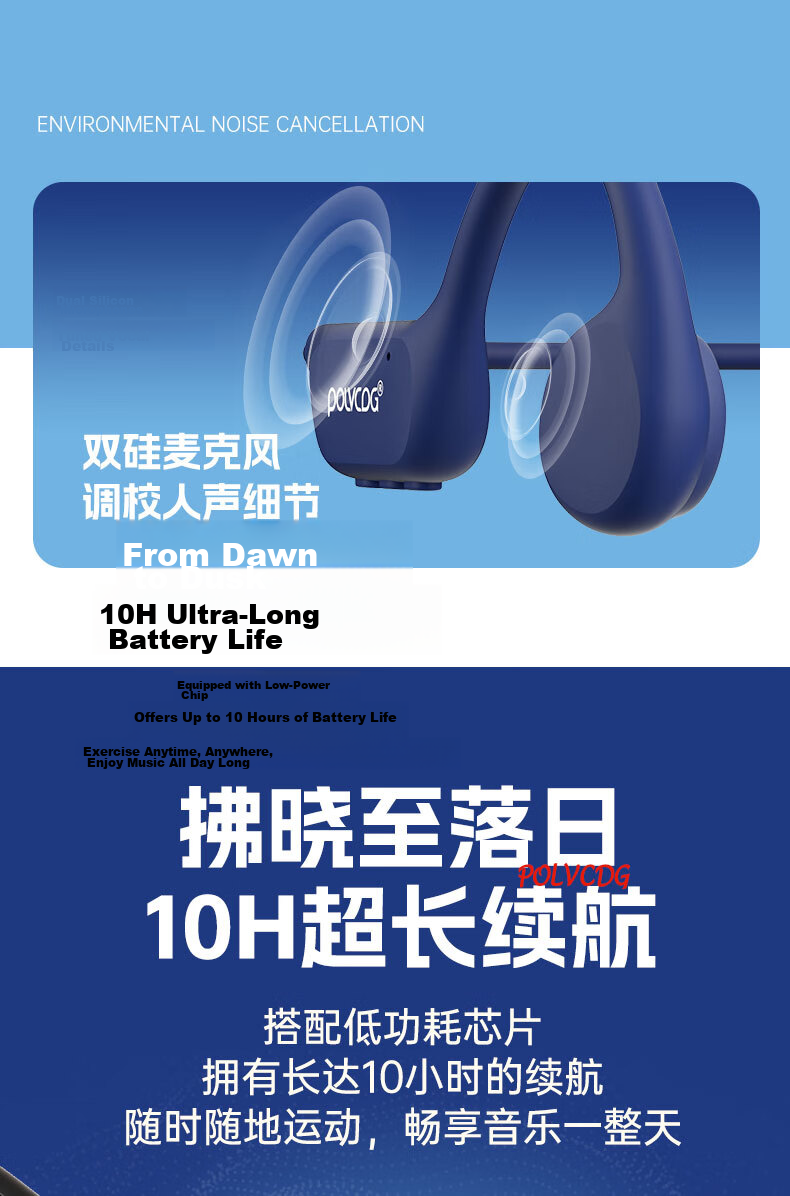 Platinum X7 Bone Conduction Bluetooth Earphones Open-Ear Professional Swimming Wireless Sports Earphones Running Fitness Cycling Anti-Drop Waterproof Sweatproof Long Battery Life 14