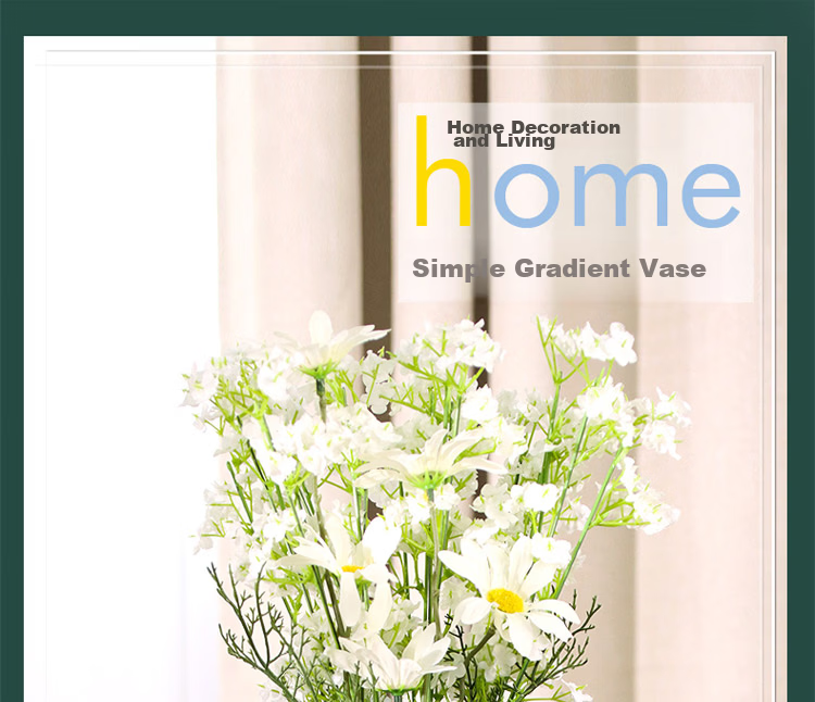 Shengshi Taibao Glass Flower Vase Small Vase for Floral Arrangements Hydroponic Container Red-Grey Gradient 22cm Living Room Decoration 1