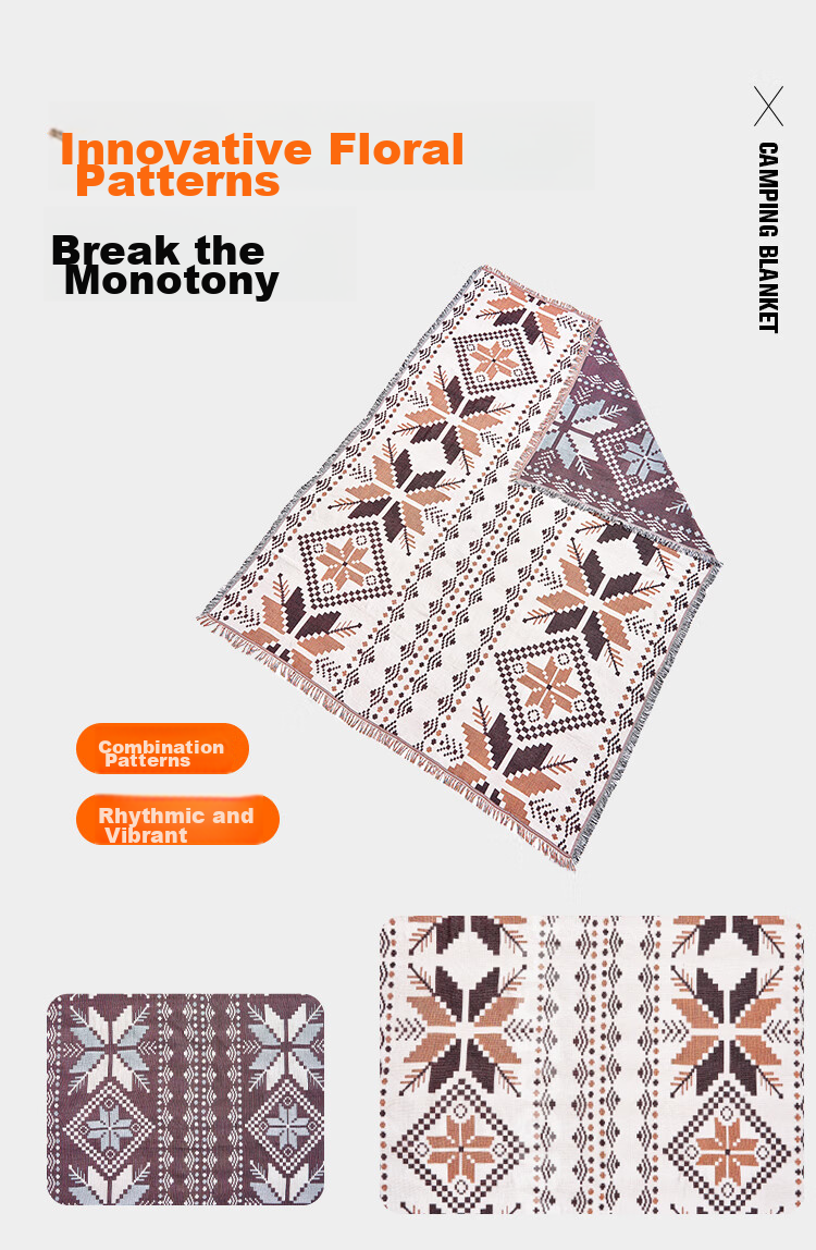 Suncojia Picnic Mat, Ethnic Style Camping Blanket, Camping Tablecloth, Carpet, Shawl, Tassel Mat 1.8*2.3 Meters 2
