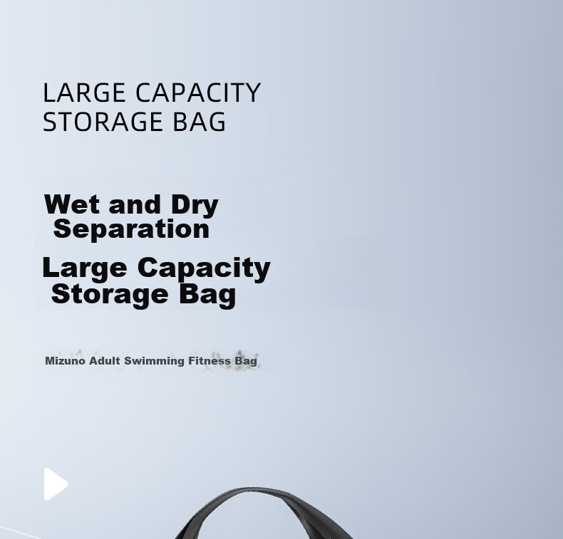 MIZUNO Waterproof Large Capacity Dry and Wet Separation Swimming Bag for Men and Women Sports Fitness Handheld Storage Swim Gear 3004 Black 1
