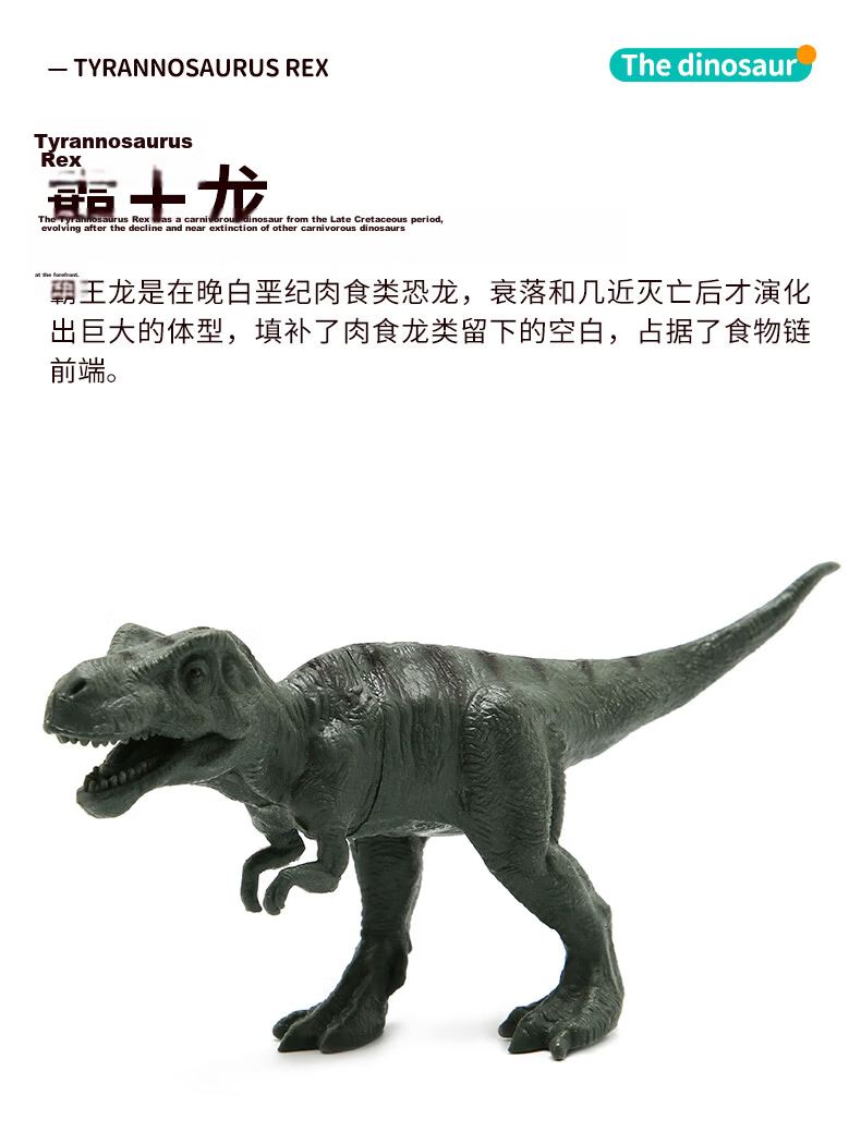 Babamama Children's Dinosaur Toys, Dinosaur Models, Dinosaur World Jurassic Tyrannosaurus Rex Set, Baby Animal Realistic Models 3
