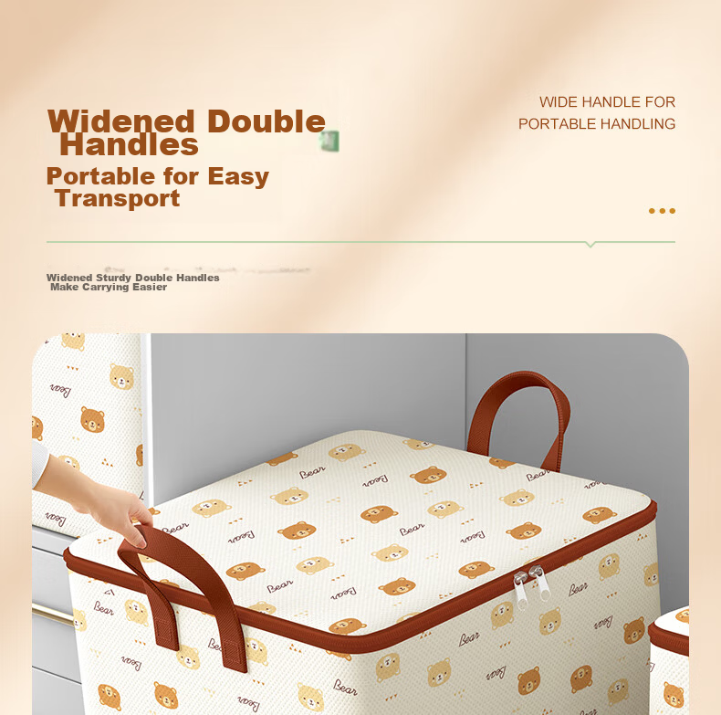 Baicaoyuan Clothes and Quilt Storage Bag Dustproof Moisture-proof Zippered Packing Organizer for Moving 15