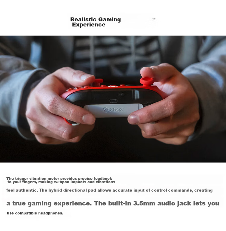 XBOX Microsoft Xbox Wireless Controller Set [Koi Red + Joystick Caps] Compatible with Xbox/PC/Steam Mobile Tablet New Year Valentine's Day Goddess Festival Gift 6